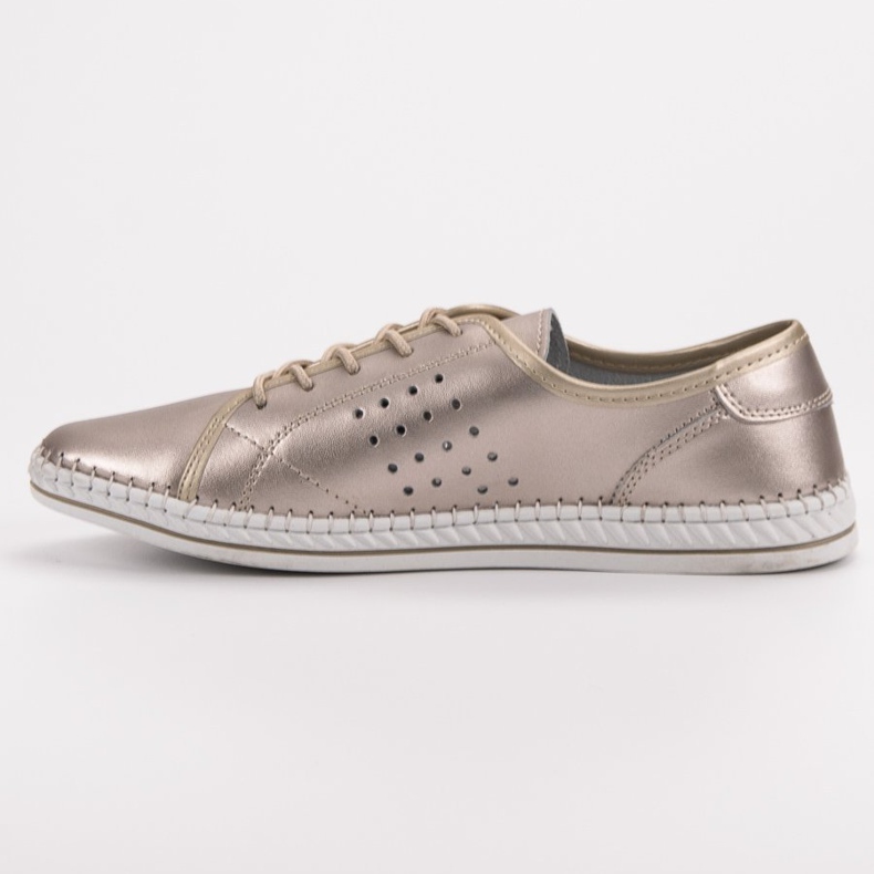 Kylie Šněrovací kožené boty zlatý 2