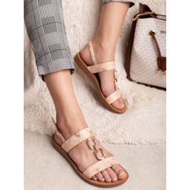 Vinceza Ploché sandály žlutá růžový 2