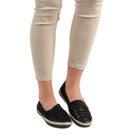 Kayla Lesklé espadrilky černý 1