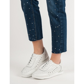 Kylie Bílé kožené boty bílý 1