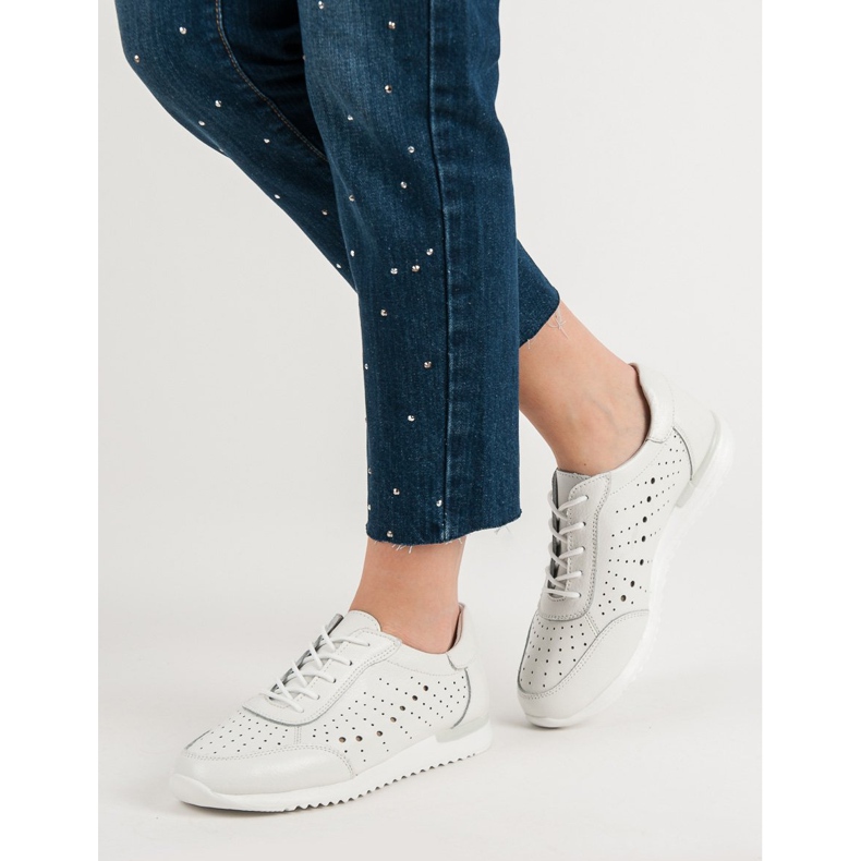 Kylie Bílé kožené boty bílý 2