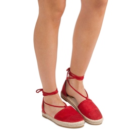 Seastar Svázané espadrilky s krystaly červené 1
