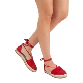 Seastar Svázané espadrilky s krystaly červené 2