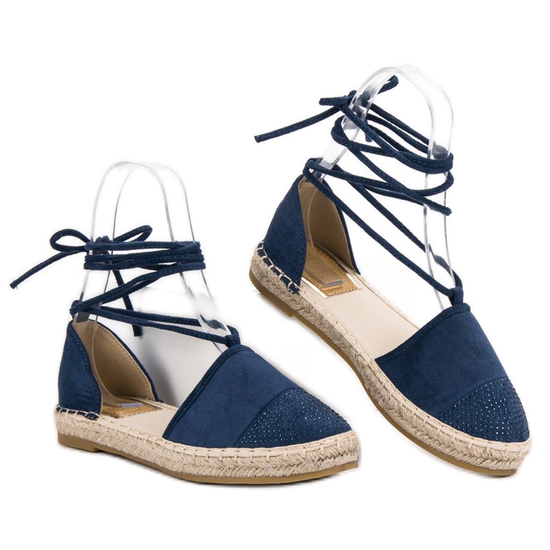 Seastar Svázané espadrilky s krystaly modrý 2