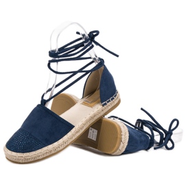 Seastar Svázané espadrilky s krystaly modrý 3