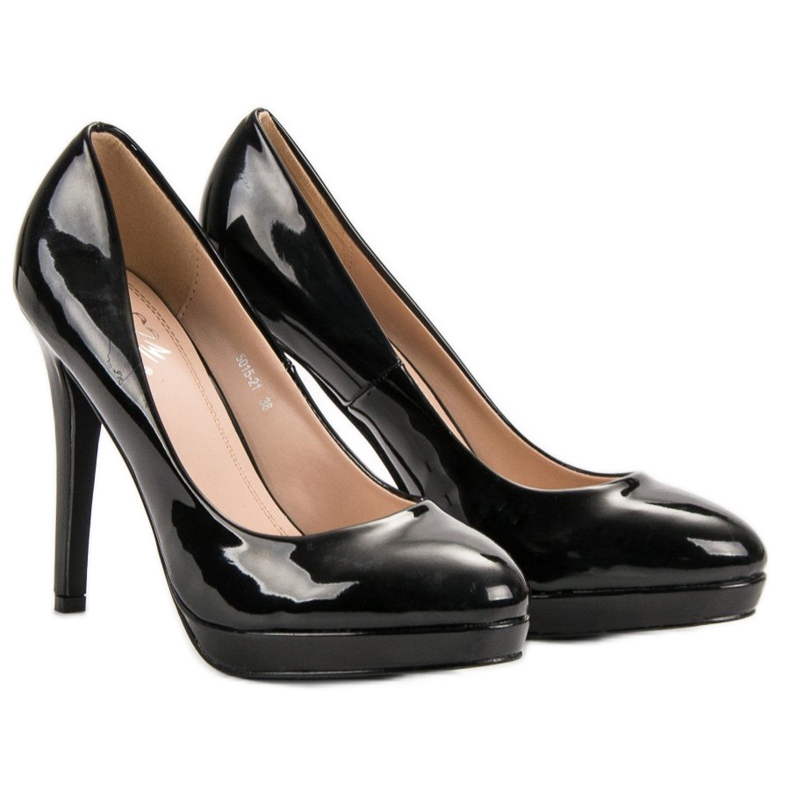 Small Swan Lakované kolíky na platformě černý 1