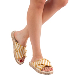 Seastar Pruhované pantofle žluť 2