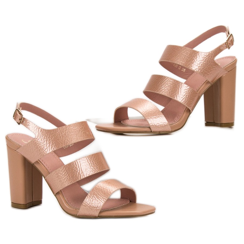 SHELOVET Růžové sandály na baru růžový 1