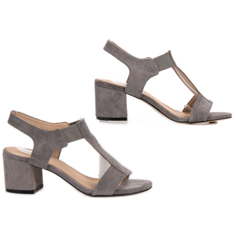 Evento Nazouvací sandály na sloupku šedá 1