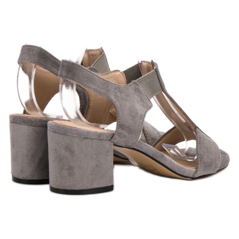 Evento Nazouvací sandály na sloupku šedá 2