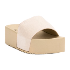 Anesia Paris Semišové pantofle na platformě hnědý 1