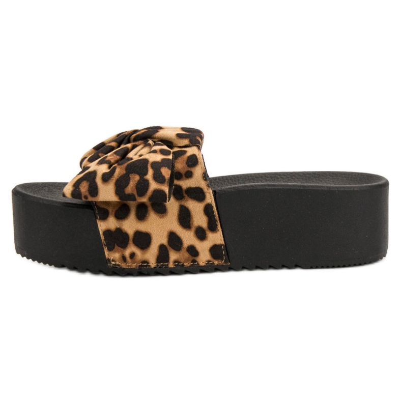 Queen Vivi Semišové pantofle na platformě černá hnědý 1