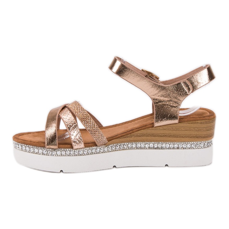 Seastar Módní sandály s kubickým zirkonem žlutá 1