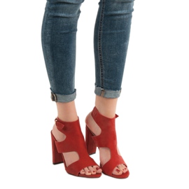 Ideal Shoes Sexy sandály na vysokém podpatku červené 1
