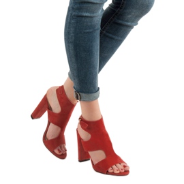 Ideal Shoes Sexy sandály na vysokém podpatku červený 2