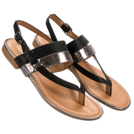 Small Swan Japonské sandály černý 2