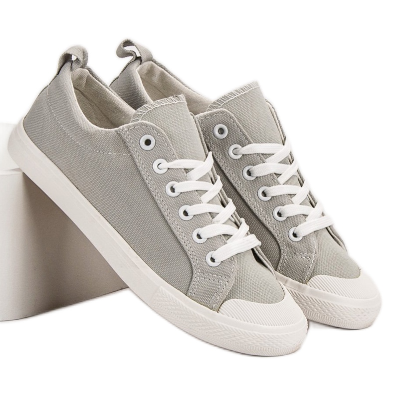 SHELOVET Nízké šedé tenisky šedá 2