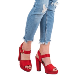 SHELOVET Červené Sandály Na Platformě 2