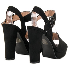 SHELOVET Černé Sandály Na Platformě černý 2