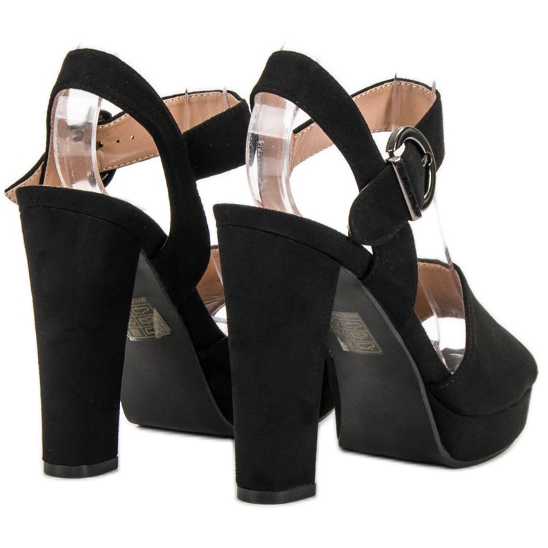 SHELOVET Černé Sandály Na Platformě černý 2