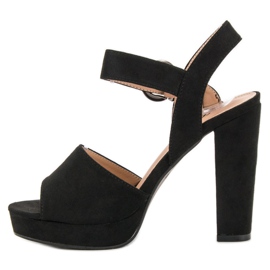 SHELOVET Černé Sandály Na Platformě černý 1