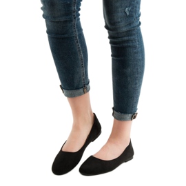 Evento Černé semišové balerínky černý 1