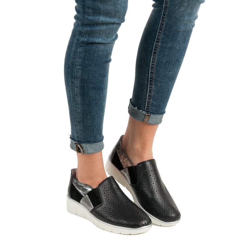 Filippo Černé nazouvací boty černý 1