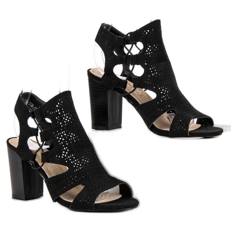 Goodin Módní černé sandály černý 2