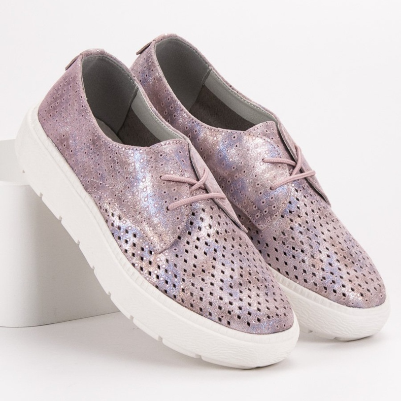 Goodin Lehké kožené boty růžový vícebarevný 1