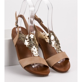 Kylie Stylové ploché sandály béžový 2