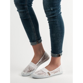 SHELOVET Krajkové balerínky bílý 1