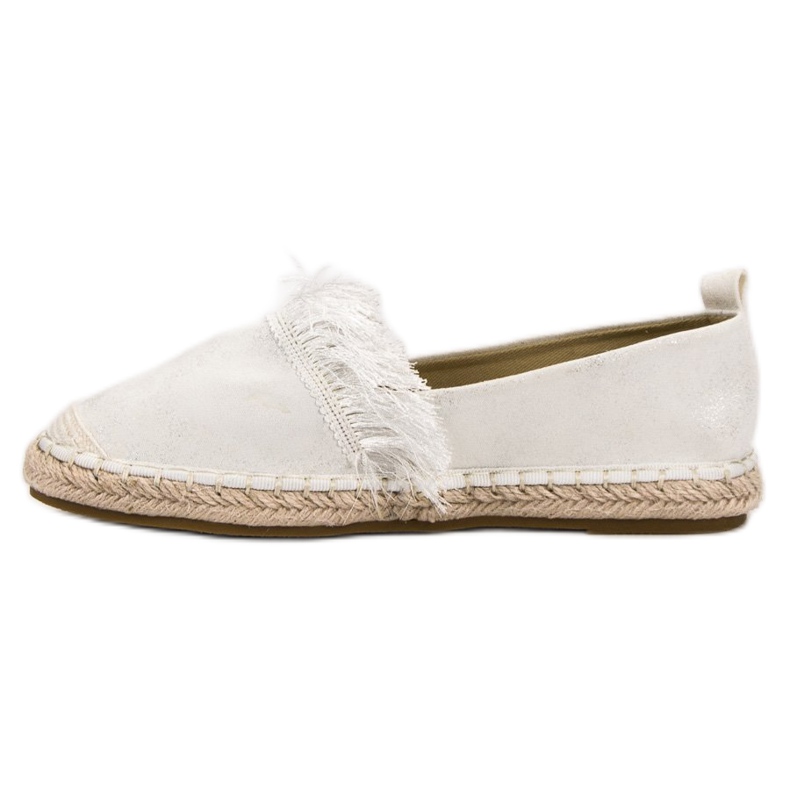 Lily Shoes Espadrilky s třásněmi bílý 1