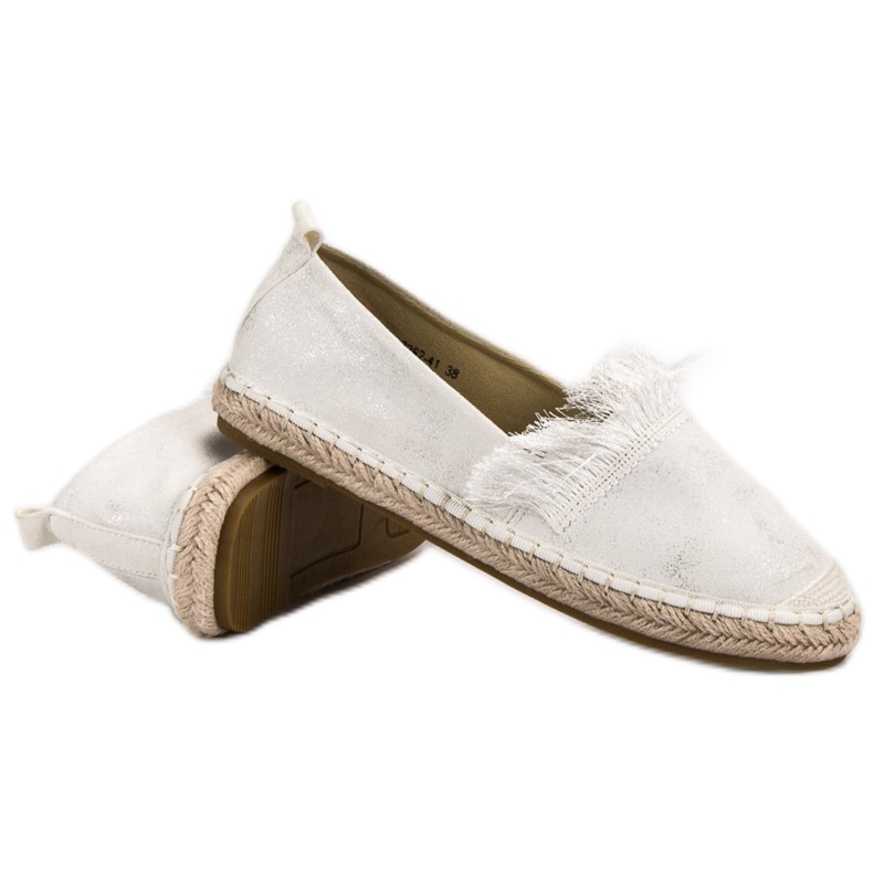 Lily Shoes Espadrilky s třásněmi bílý 2