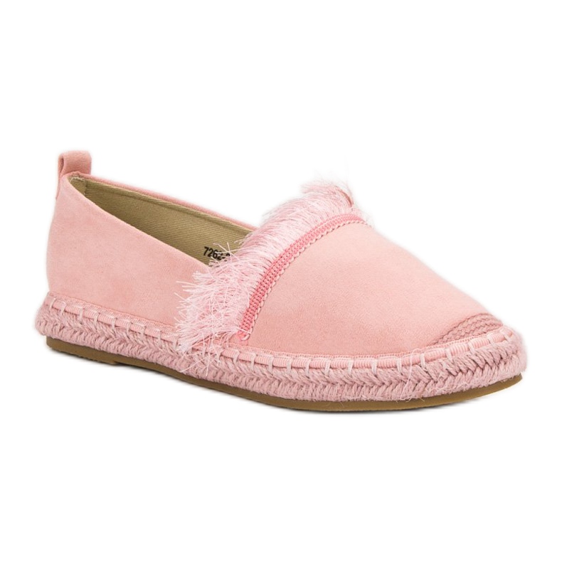 Lily Shoes Espadrilky s třásněmi růžový 1