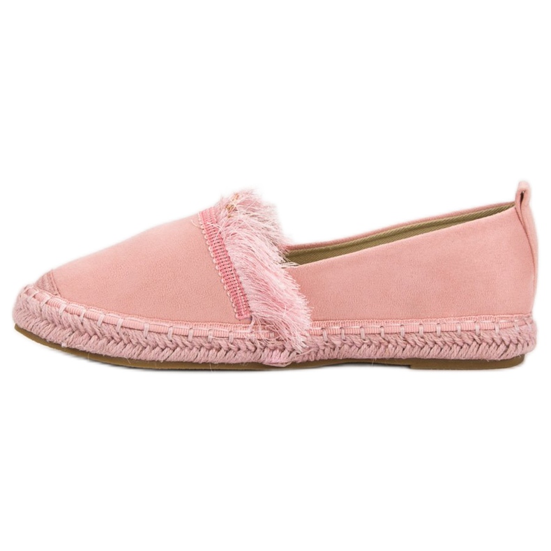 Lily Shoes Espadrilky s třásněmi růžový 2