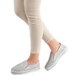 Goodin Stříbrné kožené slipy šedá 1