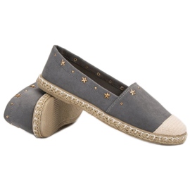 SHELOVET Espadrilky s tryskami šedá 1