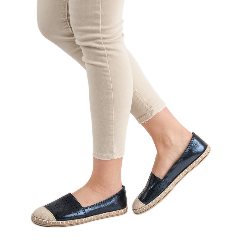 New Tlck Třpytivé espadrilky námořnická modř 1