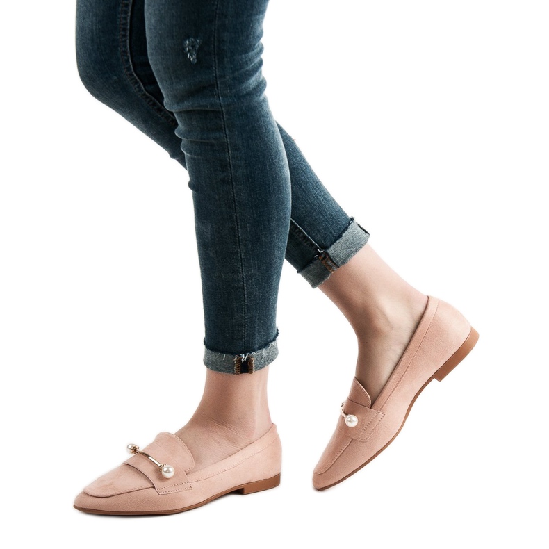 Semišové mokasíny VICES růžový 2