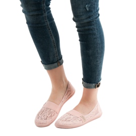 SHELOVET Krajkové balerínky růžový 1