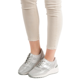 Kožené boty VINCEZA šedá 2