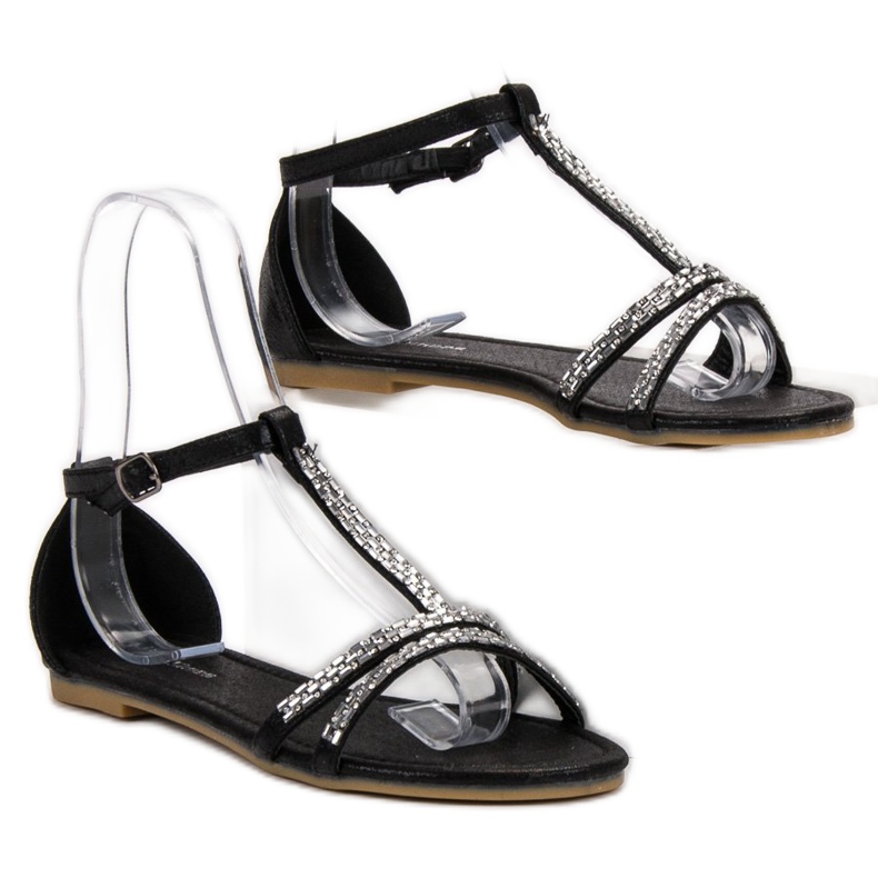 L. Lux. Shoes Ploché sandály černý 1