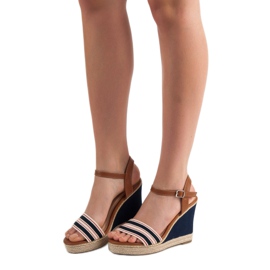 Primavera Neformální klínové sandály modrý námořnická modrá 1