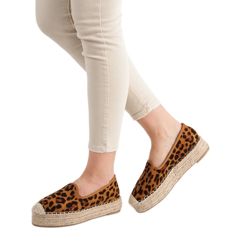 Best Shoes Páni na platformě s leopardím potiskem hnědý 2 Best Shoes Páni na platformě s leopardím potiskem hnědý 2