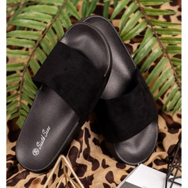 SHELOVET Sportovní pantofle ze semiše černá 1