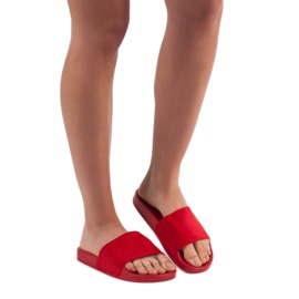 SHELOVET Sportovní pantofle ze semiše červené 1