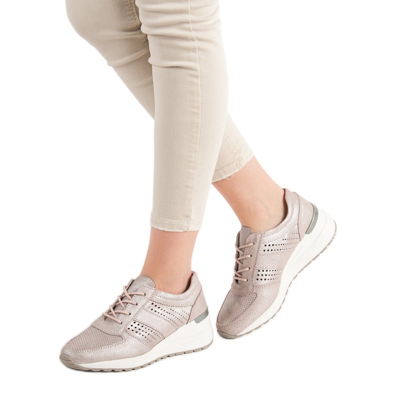 Kožené boty VINCEZA růžový 1