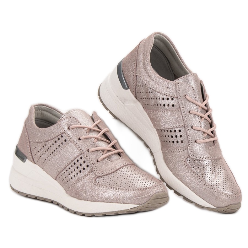 Kožené boty VINCEZA růžový 2