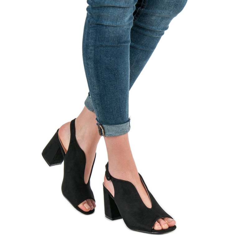 Milaya Vestavěné sandály černá 2