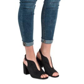 Milaya Vestavěné sandály černá 1